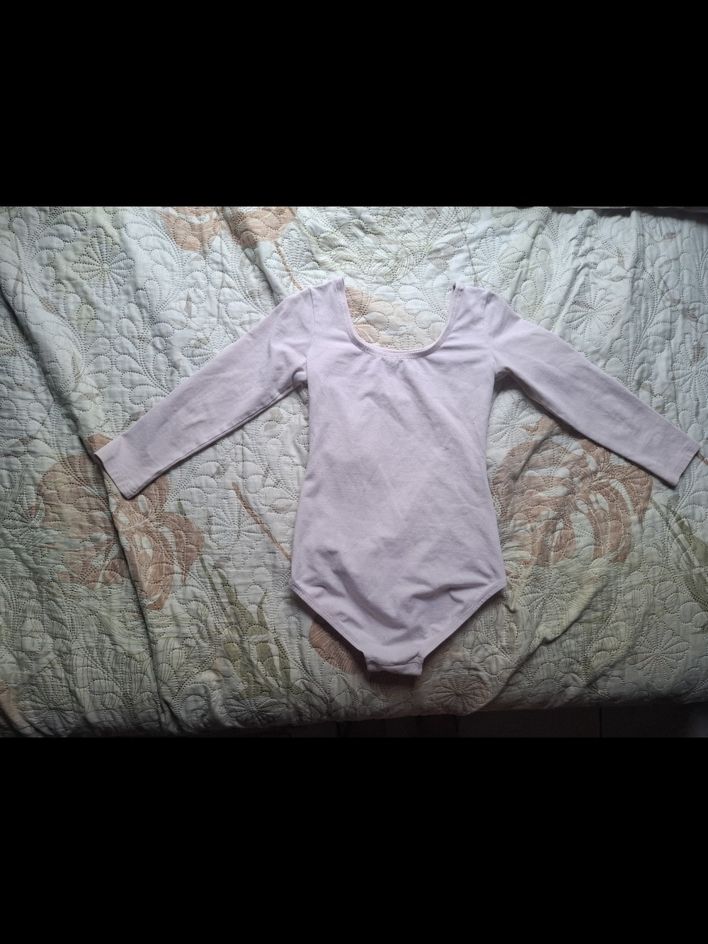 Girls' Light Pink Long Sleeve One-Piece Leotard